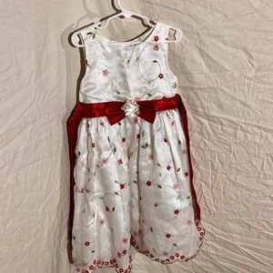 White and red formal white child dress